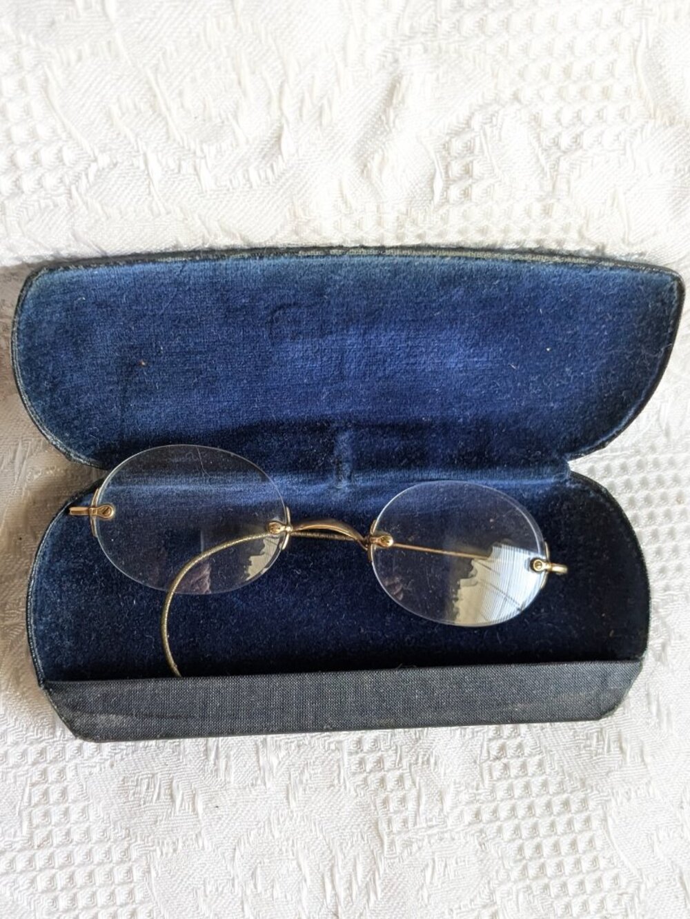 Antique 12K Gold Filled HARDY Rimless Spectacles Eyeglasses 1900s